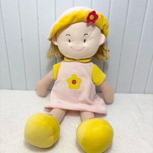 First Soft Doll Cheerful Yellow and Pink Stuffed Doll 20"